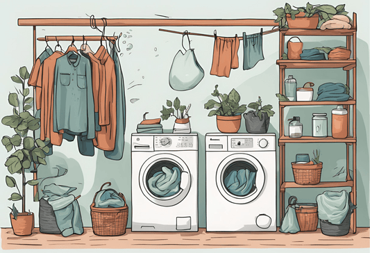 Buanderie ou se trouve du linge avec deux machines à laver