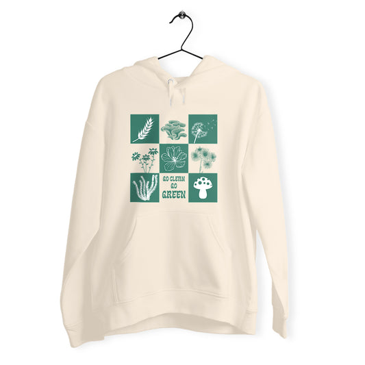 sweat à capuche go clean go green message écologique