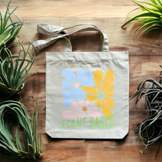 tote bag recyclé vegan fleurs pastel